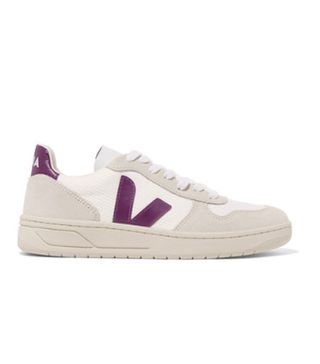 Veja + V-10 Rubber and Leather-Trimmed Mesh and Suede Sneakers
