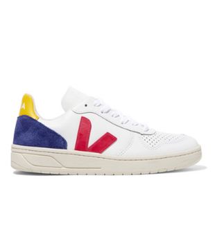 Veja + V-10 Suede and Rubber-Trimmed Leather Sneakers