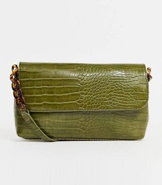 Pimkie + Moc Croc Shoulder Bag in Green