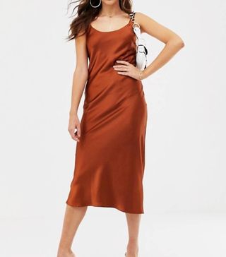 ASOS + Scoop Neck Satin Slip Dress