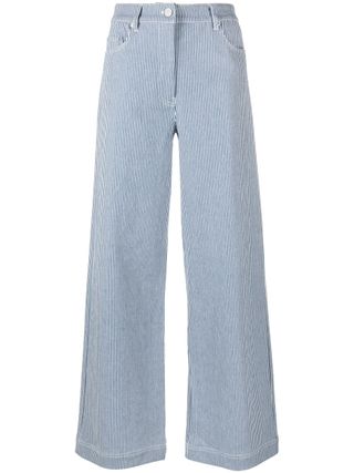 Remain + Striped Organic-Cotton Jeans