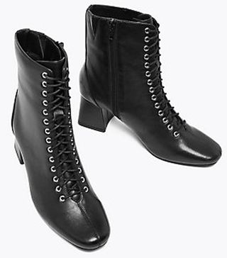 Marks and Spencer Collection + Leather Lace-Up Ankle Boots