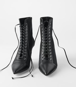 Zara + Lace-Up Boots