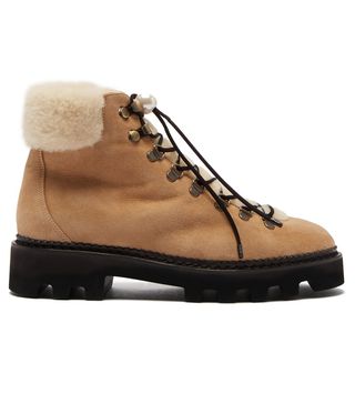 Nicholas Kirkwood + Delfi Shearling and Suede Hiking Boots