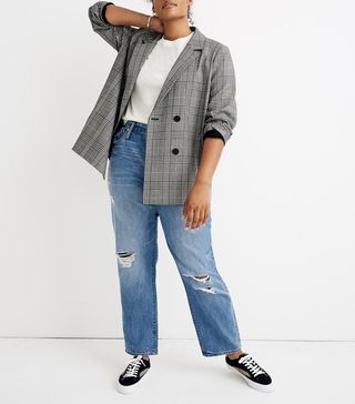 Madewell + Caldwell Double-Breasted Blazer in Plaid