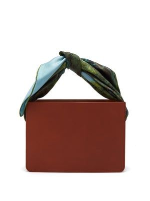 Montunas + Guaria Scarf-Handle Leather Box Bag