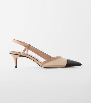 Zara + Mesh Slingback Heels