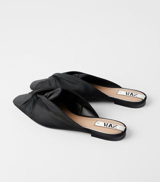 Zara + Mules With Fabric Knot
