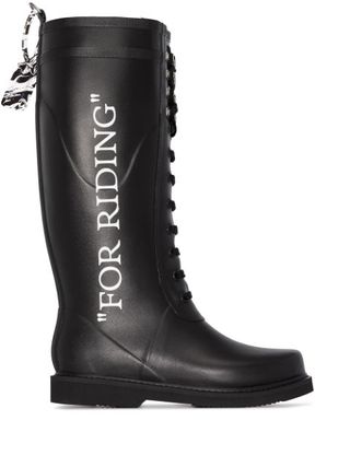 Off-White + Black for Riding Wellington Boots