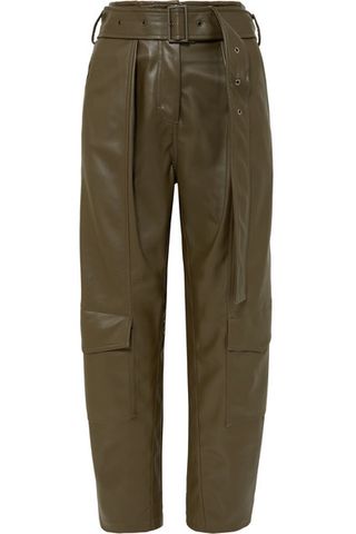 Low Classic + Belted Faux Leather Tapered Pants