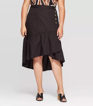 Who What Wear + Mid-Rise Back Elastic A Line Skirt