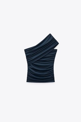 Zara + Asymmetric Ruched Top