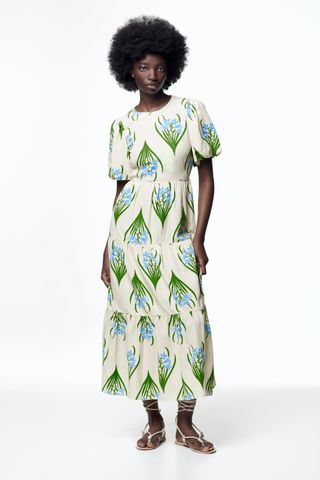 Zara + Long Printed Dress