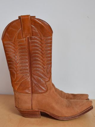Vintage + Brown Leather Western Boots