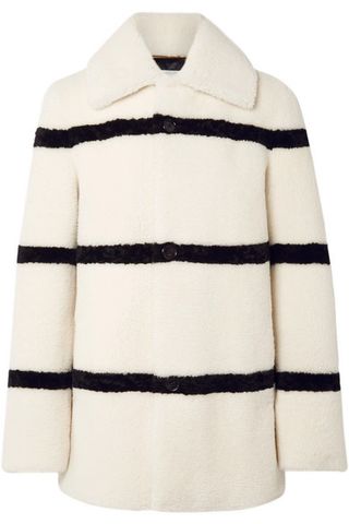 Saint Laurent + Striped Shearling Coat