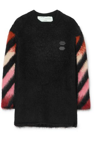 Off-White + Oversized Intarsia Wool-Blend Sweater
