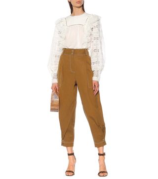 Ulla Johnson + Fleet Cotton-Blend High-Rise Pants