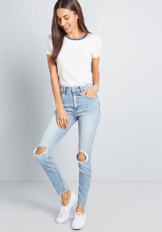 ModCloth + Owned Motivation Distressed Skinny Jeans