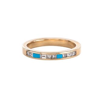Mociun + Turquoise and White Diamond Ring