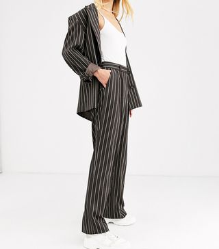 ASOS Design + Mensy Suit Trousers in Pinstripe