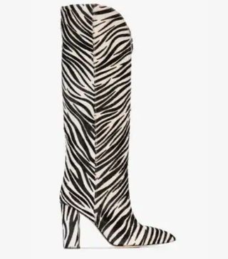 Paris Texas + Black and White 100 Zebra Print Ponyhair Boots