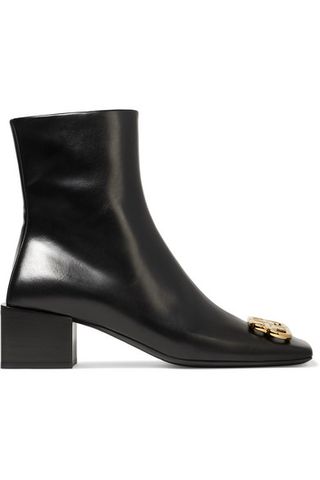 Balenciaga + Embellished Leather Ankle Boots