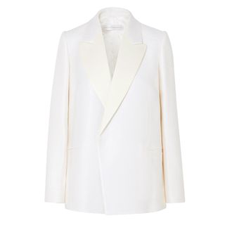 Victoria Beckham + Satin-Trimmed Blazer