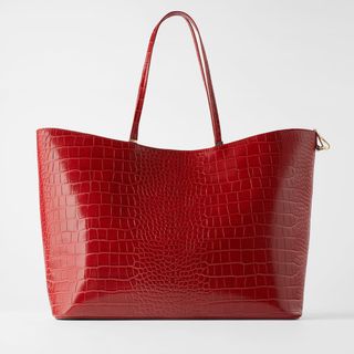 Zara + Animal Print Tote Bag