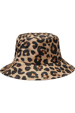 Loeffler Randall + Leopard-Print Shell Bucket Hat