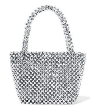 Loeffler Randall + Mina Small Beaded Bag in Silver