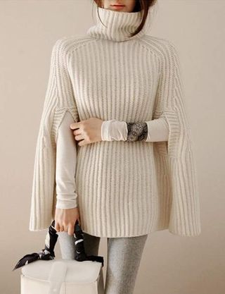 Gihuo + Turtleneck Cloak Sweater