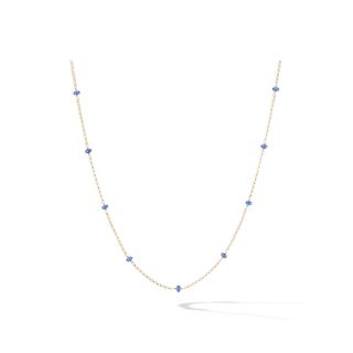 David Yurman + Cable Collectibles® Bead and Chain Necklace With Blue Sapphires