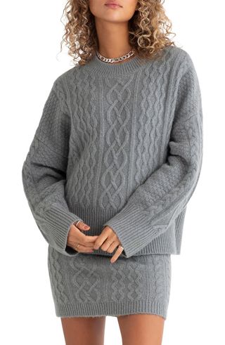Favorite Daughter + Oversize Cable Knit Sweater