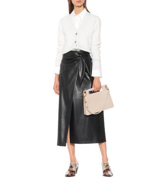 Nanushka + Amas Faux Leather Wrap Skirt