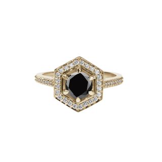 Meadowlark + Hex Ring Black + White Diamond