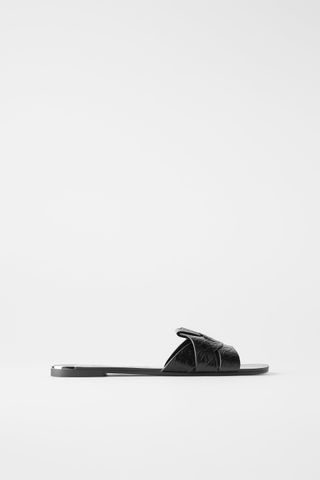 Zara + Leather Cross-Over Sandal