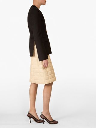 Bottega Veneta + High-Rise Quilted Leather Skirt