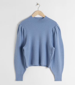 & Other Stories + Mock-Neck Puff Sleeve Sweater