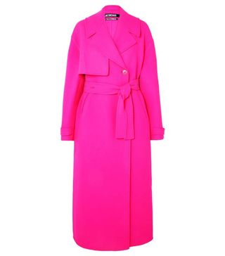 Jacquemus + Sabe Oversized Neon Wool Trench Coat