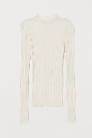 H&M + Ribbed Mock-Turtleneck Sweater