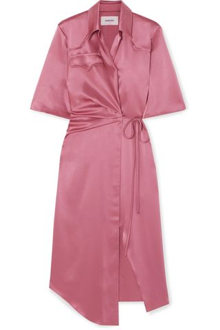 Nanushka + Lais Satin Wrap Dress