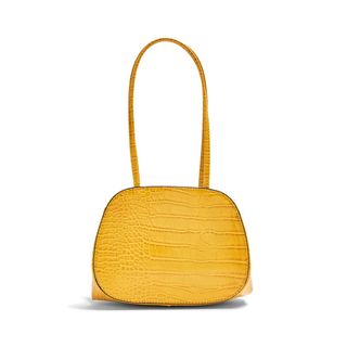 Topshop + Shine Yellow Crocodile Mini Shoulder Bag
