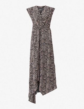 AllSaints + Tate Misra Snake Print Maxi Dress
