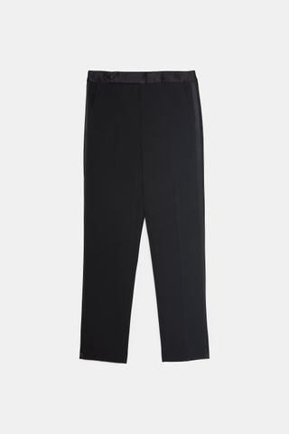 Zara + Tuxedo Pants with Side Stripe
