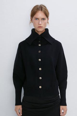 Zara + Knit Jacket With Buttons
