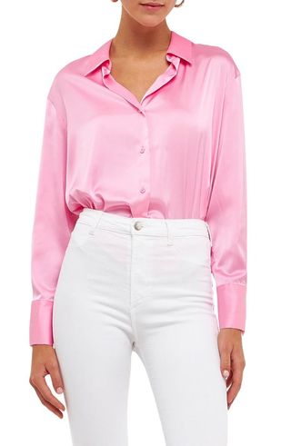 Endless Rose + Satin Button-Up Shirt