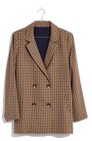 Madewell + Caldwell Plaid Double-Breasted Blazer