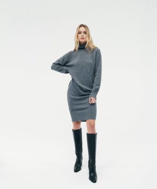 Naadam + Luxe Cashmere Turtleneck Dress