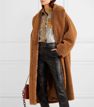 Stand + Maria Cocoon Oversized Faux Shearling Coat
