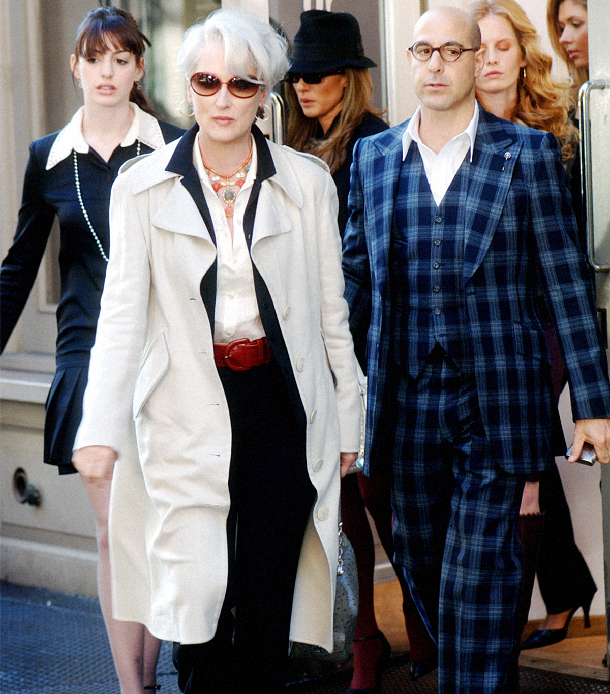 Miranda Priestly walking with Nigel and Andy in The Devil Wears Prada